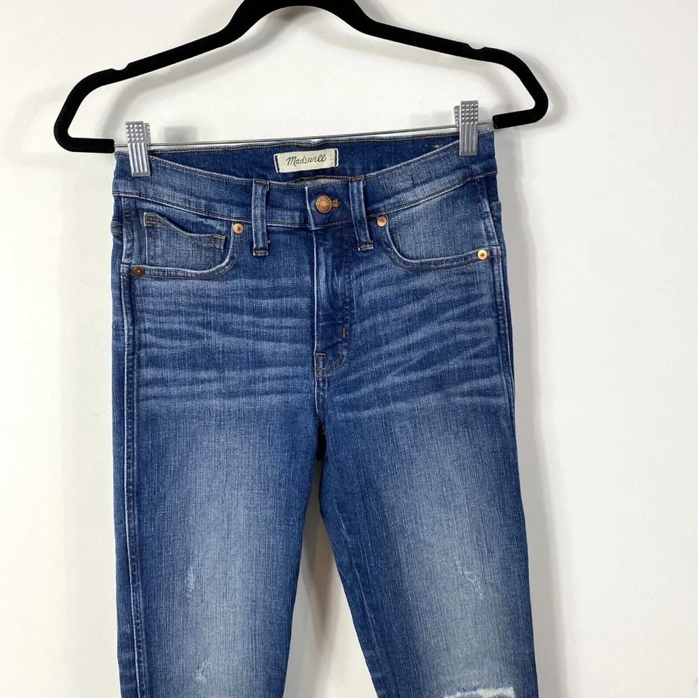 Madewell Women's 9-Inch High-Rise Skinny Ripped & Repaired York Denim Jeans 27 - Picture 3 of 11
